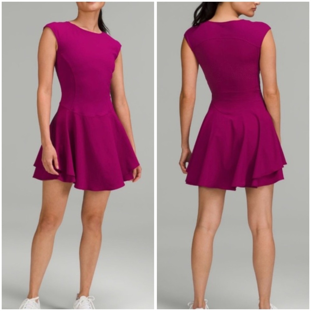 Lululemon Everlux Mesh Back Tennis Dress Womens 4 Pink Magenta Pickleball Preppy